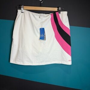 Izod White and Pink Mini Skirt for Casual Wear